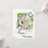 Happy Birthday Foto Karte (Vorderseite/Rückseite Beispiel)