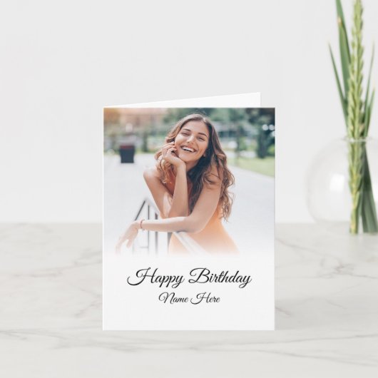 Happy Birthday Foto Karte (Vorderseite)