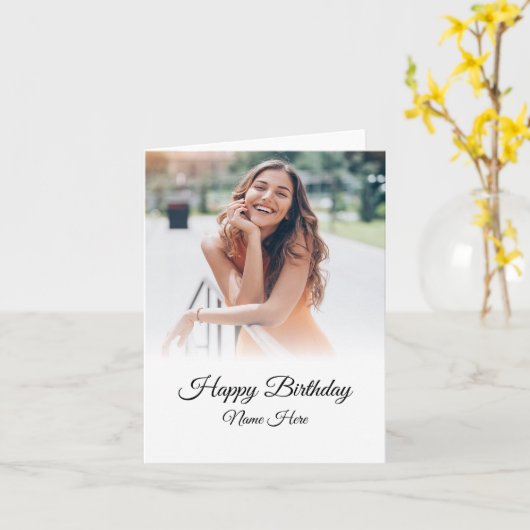 Happy Birthday Foto Karte (Gelbe Blume)