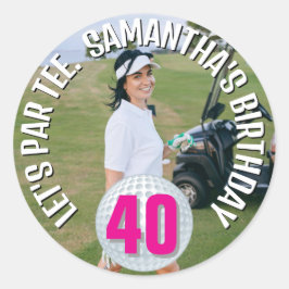 Happy Birthday Foto Lady Runder Aufkleber