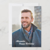 Happy Birthday Foto Moderne personalize Flat Card (Vorderseite)