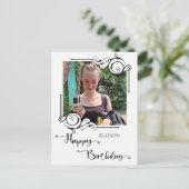 Happy Birthday Foto Postcard Postkarte (Stehend Vorderseite)