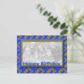 Happy Birthday Foto Postkarte (Stehend Vorderseite)