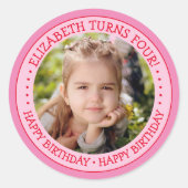 HAPPY BIRTHDAY Foto Sticker (Vorderseite)