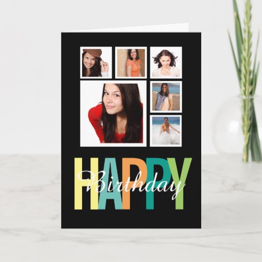 Happy Birthday Foto Template Personalisiert Karte (Vorderseite)