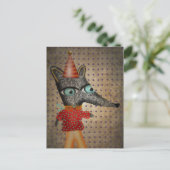 Happy Birthday Fox Postkarte (Stehend Vorderseite)
