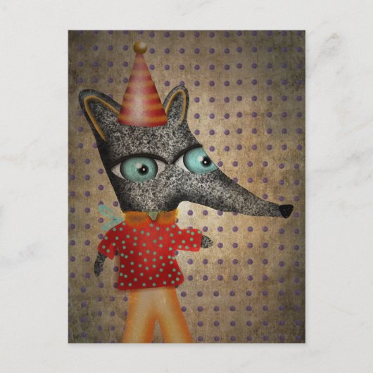 Happy Birthday Fox Postkarte (Vorderseite)