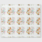 Happy Birthday Fox und Blume Geschenkpapier (Flach)