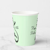 Happy Birthday Fox w Age Green Pappbecher (Rechts)