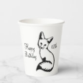Happy Birthday Fox w Age Pappbecher (Vorderseite)