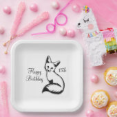 Happy Birthday Fox w Age Pappteller (Party)