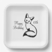 Happy Birthday Fox w Age Pappteller (Vorderseite)