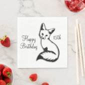 Happy Birthday Fox w Age Serviette (Beispiel)