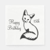Happy Birthday Fox w Age Serviette (Vorderseite)