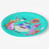 Happy Birthday Frankie (Farbe Papier Platte) Pappteller (Schrägansicht)