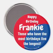Happy Birthday Frankie Magnet (Vorderseite/Rückseite)