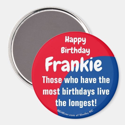 Happy Birthday Frankie Magnet (Vorderseite/Rückseite)