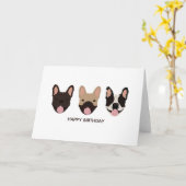 Happy Birthday Französisch Bulldogs lächeln Karte (Gelbe Blume)