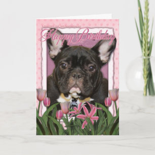 Happy Birthday - French Bulldog - Aquamarin Karte