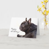 Happy Birthday French Bulldog card Karte (Gelbe Blume)