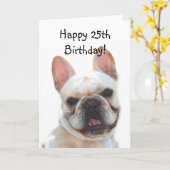 Happy Birthday French Bulldog Greeting Card Karte (Gelbe Blume)