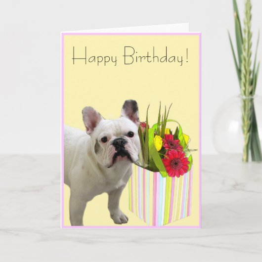Happy Birthday french bulldog greeting card Karte (Vorderseite)