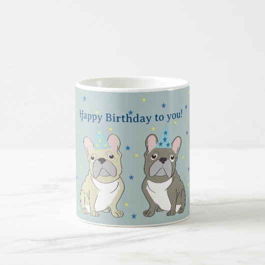 Happy birthday French, bulldog Kaffeetasse (Mittel)