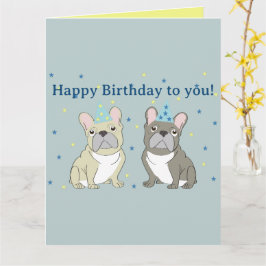 Happy birthday French, bulldog Karte