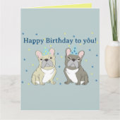 Happy birthday French, bulldog Karte (Vorderseite)