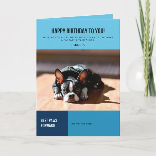 Happy Birthday French Bulldog Karte (Vorderseite)