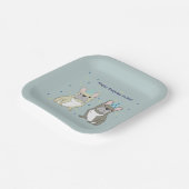 Happy birthday French, bulldog Pappteller (Gewinkelt)