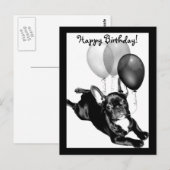 Happy Birthday French Bulldog Postkarte (Vorne/Hinten)