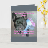 Happy Birthday French Bulldog Queen Karte (Gelbe Blume)