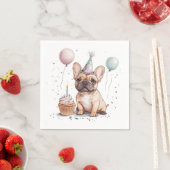 Happy Birthday French Bulldog Serviette (Beispiel)