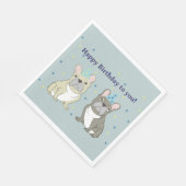 Happy birthday French bulldog Serviette (Ecke)