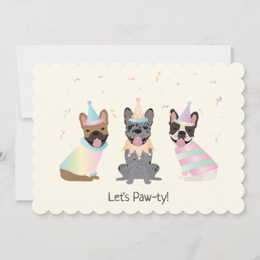 Happy Birthday French Bulldogs Einladung (Vorderseite)