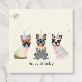 Happy Birthday French Bulldogs Geschenkanhänger