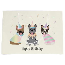 Happy Birthday French Bulldogs Große Geschenktüte