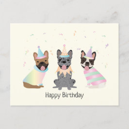 Happy Birthday French Bulldogs Postkarte
