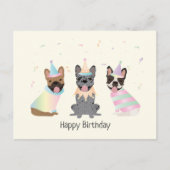 Happy Birthday French Bulldogs Postkarte (Vorderseite)