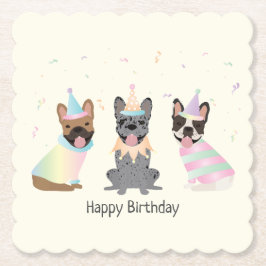 Happy Birthday French Bulldogs Untersetzer