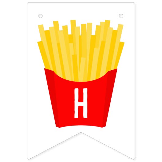 Happy Birthday French Fries Wimpelkette (Zweite Fahne)