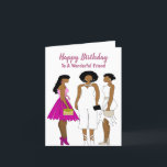 Happy Birthday Friend Afrikanischer Geburtstag Dankeskarte<br><div class="desc">Auf dieser wunderschönen Geburtstagskarte sind drei Freunde in Abend gekleidet. Diese niedliche Karte ist perfekt,  um sie einem Freund der Erde zu geben,  der Freude daran hat,  in der Gegend zu sein.</div>