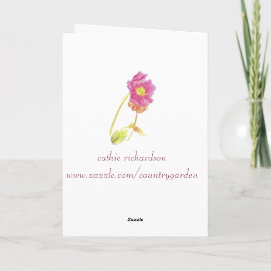 Happy Birthday Friend Blume Bucket Bouquet Card Karte (Rückseite)