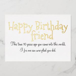 Happy Birthday Friend Foil Card Folieneinladung