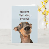 Happy Birthday Friend Funny Dog Spaß Card Karte (Gelbe Blume)