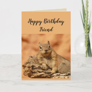 Happy Birthday Friend Funny Squirrel Spaß Karte