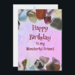 Happy Birthday Friend Gem Crystal Jewel Karte<br><div class="desc">Geburtstag Ein treuer Freund ist ein seltenes Juwel,  werde ich Sie immer mit schönen Edelsteinen,  Kristallen oder Juwelen schätze</div>