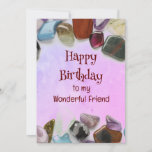 Happy Birthday Friend Gem Crystal Jewel Karte<br><div class="desc">Geburtstag Ein treuer Freund ist ein seltenes Juwel,  werde ich Sie immer mit schönen Edelsteinen,  Kristallen oder Juwelen schätze</div>