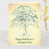 Happy Birthday Friend Karte (Gelbe Blume)